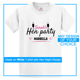 Hen Do White T-Shirt Personalised Your Tee With Your Own Artwork